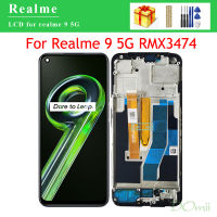 ต้นฉบับสีดำ6.6นิ้วสำหรับ OPPO Realme 9 5กรัม Realme 9 2022 RMX3474ดิจิทัลแผงประกอบจอแสดงผล LCD แบบสัมผัสหน้าจอ