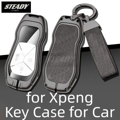 Zinc Alloy Leather Car Key Case Full Cover For Xpeng P5 G3i P7 G9 Metal Protector Shell Keychain Keyless Bag Auto Accessories