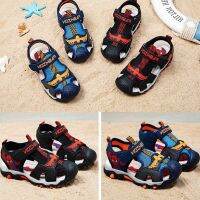 COD dsgrtytrytry Boy Sandals Cartoon Spiderman Sandals Boys Running Sandals Red Blue Summer Beach Shoes Kids