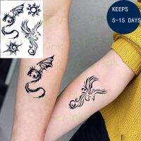 Juice Waterproof Temporary Tattoo Sticker Sun Totem Dragon Phoenix Flash Fake Tatto New Style 7-15 Days for Men Women Stickers