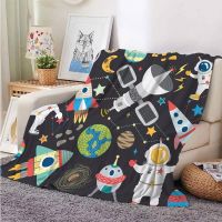 2023 CLOOCL Kids Flannel Blanket Funny Astronaut Rocket 3D Printed Blanket Throws on Sofa Bed Travel Blanket Dropshipping