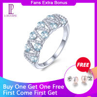 Silver S925 original Ring 1.4 Carats Natural Aquamarine Blue Gemstone Women Elegant Style Jewerly Wedding Gifts