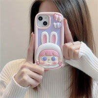 เคสสำหรับ iPhone 12 13 14 Pro Max 3D การ์ตูนน่ารักลูกกวาดรูปกระต่ายสาวซิลิโคนนิ่มเคสสำหรับไอโฟนโทรศัพท์11