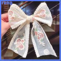 1Pc ฤดูร้อนห้องพักช่วงวันหยุดลูกไม้กิ๊ฟติดผมสีขาว Rose Bow โบว์กิ๊บผมสำหรับยางรัดผมสายโทรศัพท์ Elegant Hairclip ตาข่ายโบว์