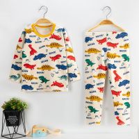 Boys Pyjamas Sets Cotton Girls Pajamas Autumn Winter Long Sleeve Dinosaur Childrens Clothing Sleepwear for Kids Night Clothes