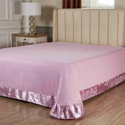 Queen Sheet Bed Linen Skirt Cotton Hairy Winter Mattress King 2 Seater Double Nordic Bedding Set Bedsheets Satin Paintings Pink