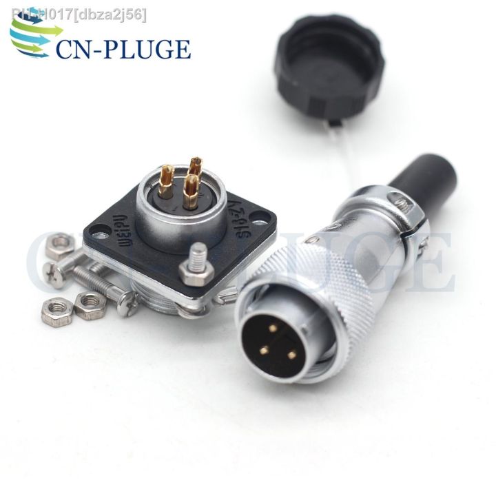 weipu-ws16-square-flange-16mm-chassis-panel-mount-3-pin-metal-aviation-circular-cable-connector-ip67