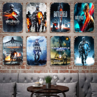 Lupeishop Battlefield 1วิดีโอเกมตกแต่งโปสเตอร์ Vintage ป้ายดีบุกโลหะตกแต่ง Plaque สำหรับผับ Man Cave Club Wall ตกแต่ง