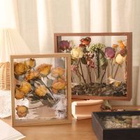 Flower Display Frame Transparent Bouquet Dry Flower Wood Frame Display Box Wall Mount Flower Specimen Storage Frame Home Decor