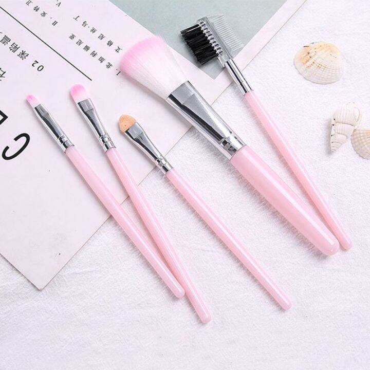 พร้อมส่ง-เซ็ตแปรงแต่งหน้า5ชิ้น-พร้อมถุง-แปรงไฮไลท์แปรงอายแชโดว์แปรงปัดแก้ม-เเปรงเเต่งหน้า-อุปกรณ์แต่งหน้า