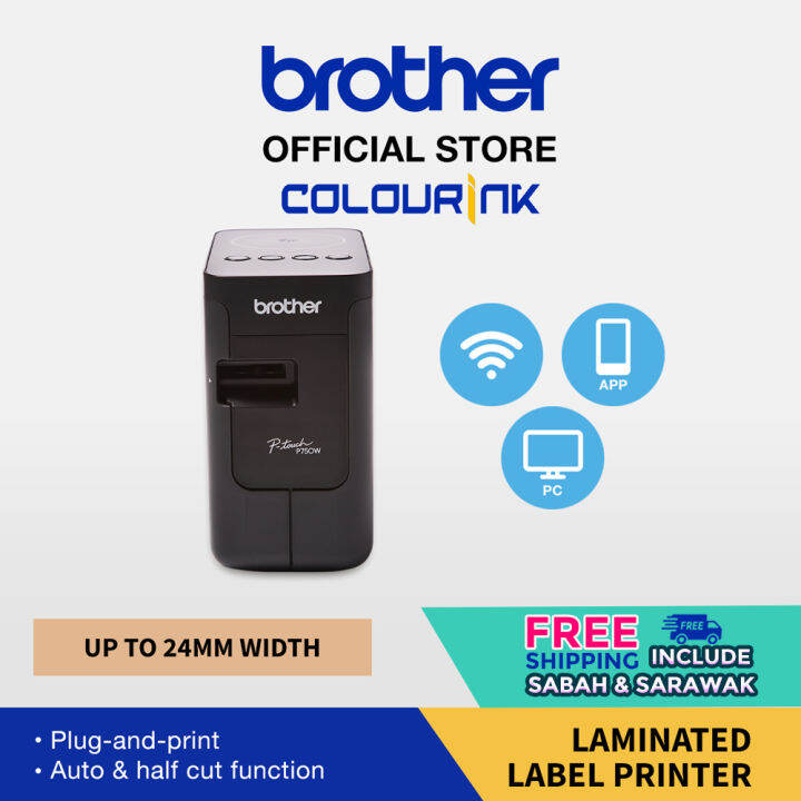 Brother Laminated Label Printer PTP750W Wireless Desktop PC Mac Mobile