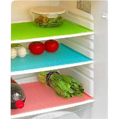 4Pcs Non-Slip Silicone Refrigerator Liners, Washable Shelf Liner