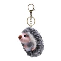 Cute Hedgehog Plush Keychain Pendant Keyring Hedgehog Pompon Ring Pendant Plush Toy Anime Fur Gifts