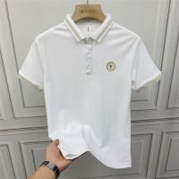 Original Summer and autumn new business casual lapel top mens trendy short-sleeved T-shirt tide brand high-end embroidery polo shirt