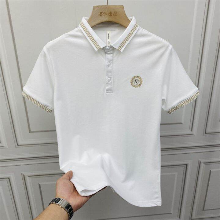 original-summer-and-autumn-new-business-casual-lapel-top-mens-trendy-short-sleeved-t-shirt-tide-brand-high-end-embroidery-polo-shirt