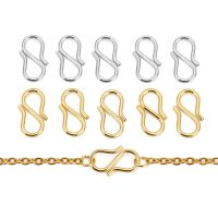 30-50pcs 316L Stainless Steel Strong S Shape DIY Bracelet Clasps Hooks End Clasps Connector for Necklace Jewelry Making Supplies