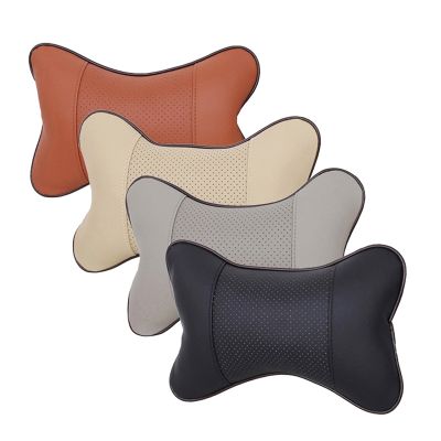 1 Pcs Universal Car Neck Pillows PVC Leather Breathable Mesh Auto Car Neck Rest Headrest Cushion Car Interior Accessories