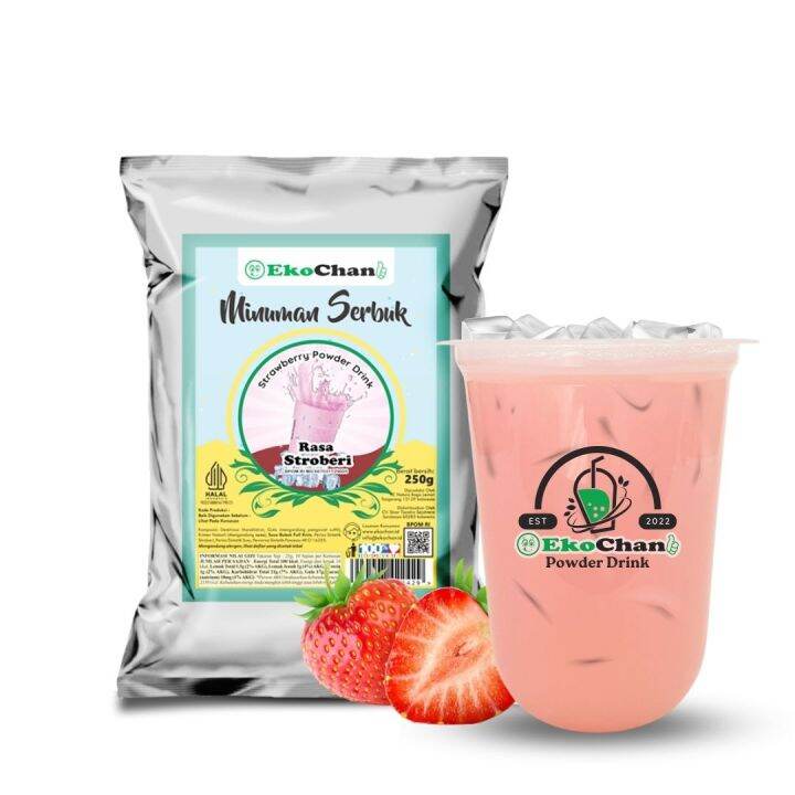 Bubuk Minuman Rasa Strawberry 250 Gram Ekochan/ Powder Drink / Serbuk ...