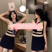 DD SHOPพร้อมส่ง 56128 เสื้อกล้ามไหมพรม คอบัวใส่สบายน่ารัก -C