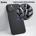 BenksสำหรับiPhone 12 Mini Pro Max Aramidคาร์บอนไฟเบอร์เคสป้องกันโทรศัพท์Anti-FallกันกระแทกDirt-Resistantน้ำหนักเบาบางพิเศษฝาครอบ. 
