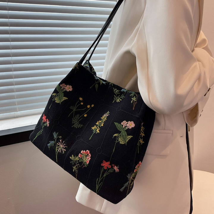 the-single-shoulder-bag-high-capacity-pastoral-style-new-pattern-casual-bags-tote-bag-canvas-bag