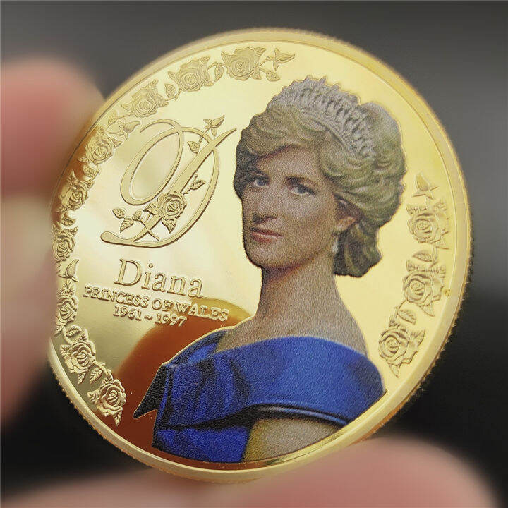 Five Pounds 999 Gold Silver Plated Coin Diana Princess of Wales Coins ...