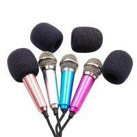 Portable 3.5mm Stereo Studio Mic KTV Karaoke Mini Microphone For Smart Phone Laptop PC Desktop Handheld Audio Microphone Cables Converters