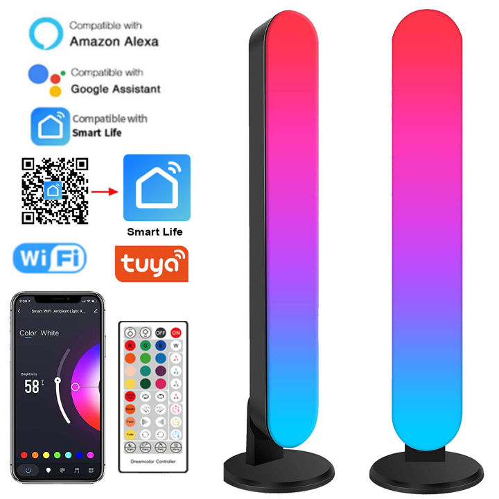 tuya-สมาร์ทไฟ-led-บาร์-rgb-ambient-ไฟแสดงอารมณ์ขาตั้งไฟ-led-มุมโคมไฟข้างเตียงสำหรับทีวีเกมพีซีปาร์ตี้ห้องนั่งเล่นตกแต่ง