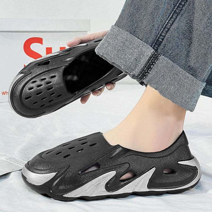 รองเท้าแตะกลวงกันลื่นระบายอากาศได้ดีจากรองเท้าแตะชายหาดภูเขาไฟรองเท้าแบบมีรูระบาย-unisex-แฟชั่นขนาด40-45
