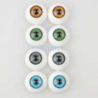 8 Pcs Half Round Hollow Acrylic Doll Dollfie Eyes Eyeballs 16mm Screw Nut Drivers