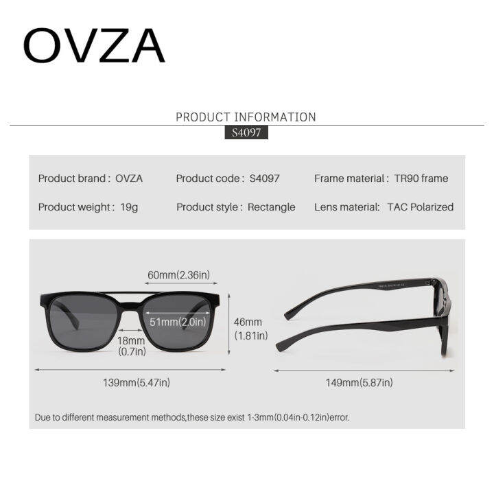 ovza-แว่นกันแดดแฟชั่นโพลาไรซ์สำหรับผู้ชาย-tr90-2022-แว่นตาใส่ขับรถกรอบสี่เหลี่ยมผืนผ้าปี-s4097