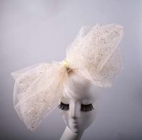 ? Light Gold Exaggerated Oversized Bow Hair Accessories Party Photography Building Photo Style Headwear Pompous Headflower Stage