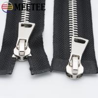 ✎✘✵ 1pc Meetee 8 70/80/100/120cm Double Open End Metal Black Zippers Clothing Jacket Coat Outdoor DIY Sewing Zips Accessories