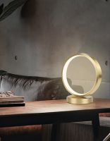 Nordic Round LED Desk Table Lamp Light for Study Bedside Bbedroom Living Room Golden Hardware Eye Protection Indoor 20cm