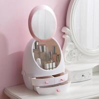 【YD】 Storage Makeup Organizer Desktop Display With Mirror Dresser