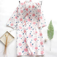 2021 Womens Nightdress Cotton Medium Length Cotton Gauze Bathrobe Japanese Style Loose Summer Hot Sales Soft Comfortable Cute