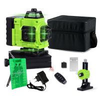 Hot Sale 16 Cross Lines Rotary 360 Laser Levels Lazer 4 D Green Super Light Beam Auto Level Long Distance 50m with Tripod