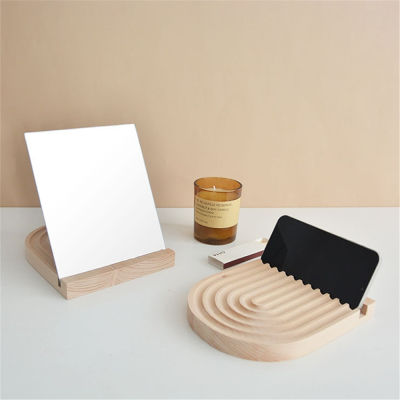 Wooden Decorative Stand Holder For Irregular Mirror Phone Ipad Rack Bracket Wood Bread Board Serving Tray Storage Plates