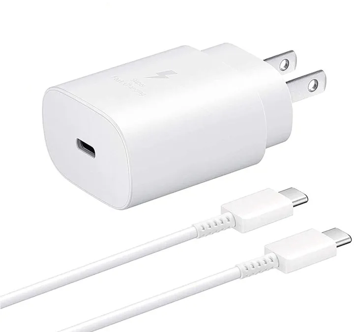 Samsung A12 Fast Charger 25 Watts Power Adapter Type C to Type C Cable ...