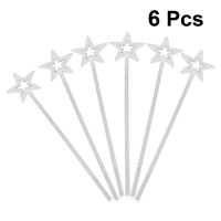 【LZ】◕  Plastic Princess Wands Fairy Wand para Cosplay Festa de Natal Festival Presentes de Aniversário Acessórios De Casamento 6Pcs