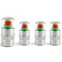 4Pcs/Set Car Tire Valve Cap Tire Pressure Table Tire Gauge Tire Pressure Monitoring Warning Cap