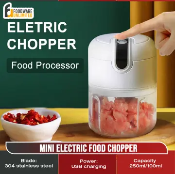 Electric Food Chopper Small Garlic Chopper Mini Vegetable Chopper, Cordless  USB Charging Kitchen Food Masher Tools 100ml/250ml
