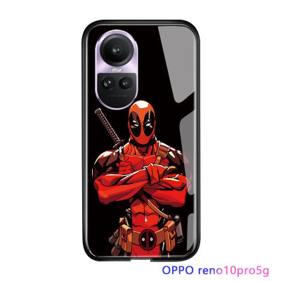 การ์ตูน OPPO Reno10 5G สำหรับเด็กผู้ชาย Avengers Marvl Captain America กระจกเทมเปอร์เคสใส่โทรศัพท์ฝาหลัง