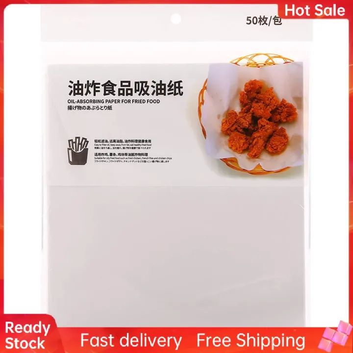 50PCS Oil Absorbent Paper Fat Absorbers Sheets for Fried Food Food Oil Absorbing Paper Lazada