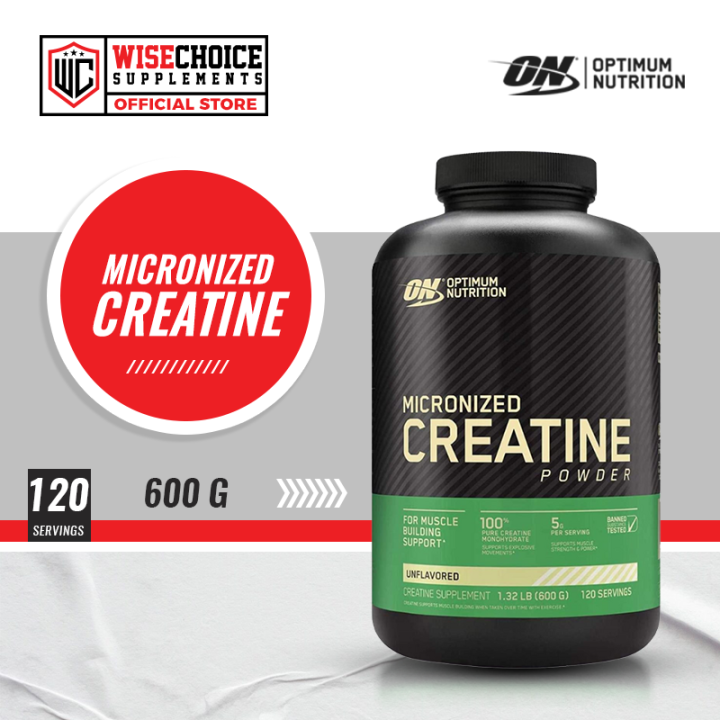 OPTIMUM NUTRITION MICRONIZED CREATINE POWDER 600 GRAMS UNFLAVORED ...