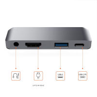 Xiao 4 In 1 USB C HUB Type C ถึง4K HD USB3.0 PD ชาร์จเสียง3.5มม. สำหรับ Pro 20182019 Mac-Book Pro Samsung Galaxy S9 USB HUB