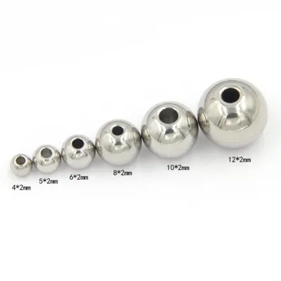 ⊕◄✻ 1pack 2 3 4 5 6 8 10 12 MM Stainless Steel Ball Spacer Beads Loose Beads for Jewelry Making DIY Charm Bracelet Earrings Findings