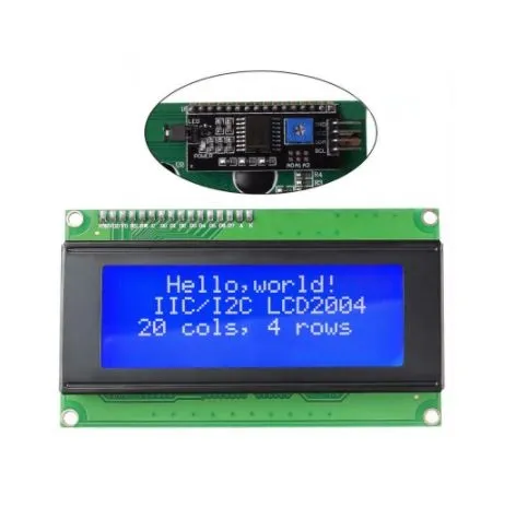 LCD2004A I2C 20x4 Blue Screen LCD Module IIC/I2C Serial Interface ...