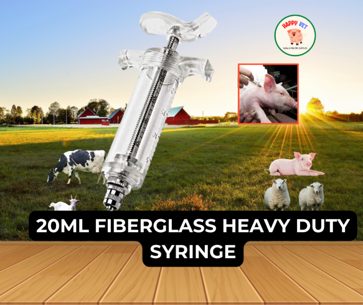 20 ml TPX Heavy Duty Veterinary Syringe with Luer Lock Syringe for animals pig chicken cattle