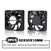 2ชิ้น Dual Ball แบริ่ง50X50X10มม. 50มม. 5ซม. DC Brushless พัดลมระบายความร้อน5V12V24V Cooling Cooler พัดลม